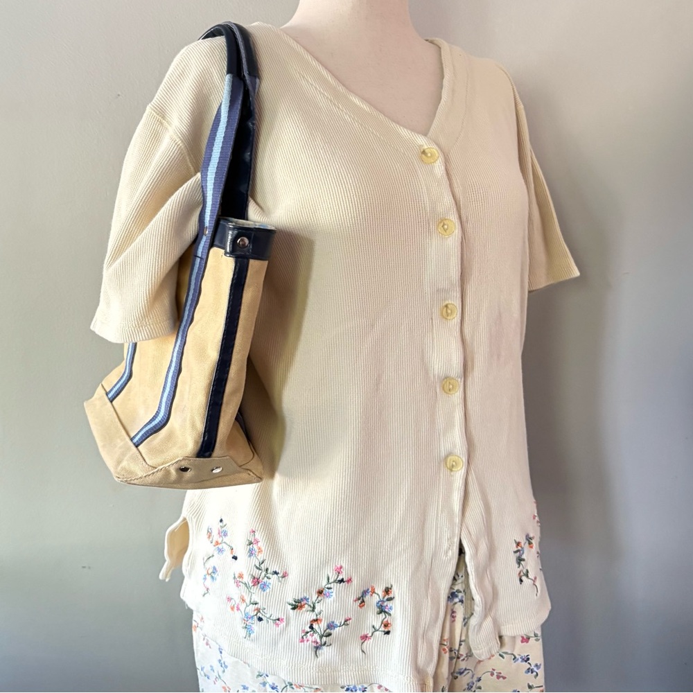 90s vintage floral butter yellow shorts and short sleeve button up matching set